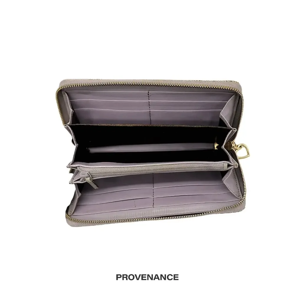 🔴 Gucci Horsebit Heart Zip Long Wallet  - GG Canvas Lavender - Picture 6 of 9